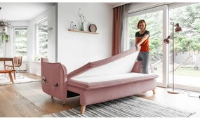 Svetloružová rozkladacia pohovka 225 cm Charming Charlie – Miuform