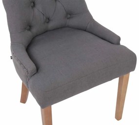 Jedálenská stolička Aberdeen - látka, drevené nohy antik svetlé - Tmavo sivá