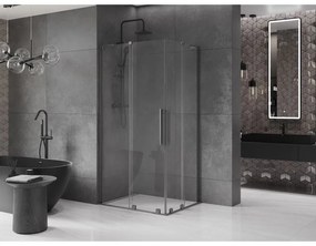 Mexen Velar L Duo, sprchový kút s posuvnými dverami 100 x 90 cm, 8mm číre sklo, grafit brúsený, 871-100-090-02-03-66