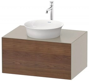 DURAVIT White Tulip závesná skrinka pod umývadlo na dosku, 1 zásuvka, 800 x 550 x 408 mm, americký orech masív/taupe matná, WT497507760