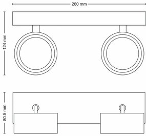 Philips 8720169174849 bodové LED svietidlo Bracia, čierna, 2x 5,5 W 2x550lm 2700K IP20