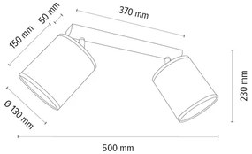 Spot-Light 2027400811553 - Bodové svietidlo BENITA 2xE27/25W/230V dub