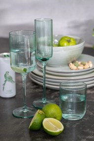 Mentolový pohár na vodu s vrúbkovaním Ralph - Ø7*9cm / 260ml