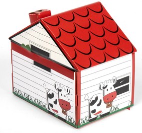 40dielny domček s kresliacimi potrebami "Veselá kravička" 19,8 x 17,8 x 13,8 cm