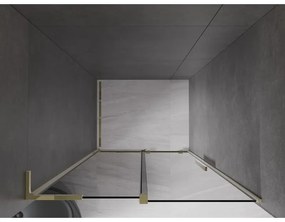 Mexen Velar L, posuvné sprchové dvere do otvoru 120 cm, 8mm šedé sklo, zlatá lesklá, 871-120-003-41-50