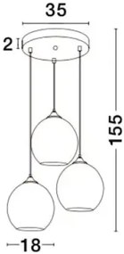 Rustikálny luster Blaze 35 medená