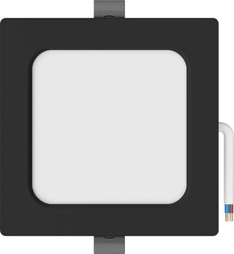 Mexen LDRR, LED stropné svietidlo na zapustenie 12 x 12 cm, 6W, studená - 6500K, 600 lm, čierna - L211-012-0665-70