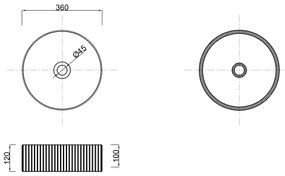 Invena Invena, okrúhle keramické umývadlo 360x360x120 mm, biela lesklá, INV-CE-63-001-C