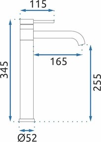 Rea Lungis, vysoká umývadlová batéria h-345, chrómová, REA-B6100