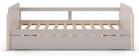 Krémová detská posteľ z borovicového dreva s výsuvným lôžkom 90x190 cm Enola – Marckeric