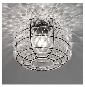 SIRU - Stropné svietidlo TERRA 1xE27/60W/230V čierna/číra benátske sklo