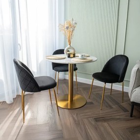 Jedálenská stolička FARGO zamatová, zlatá / čierna