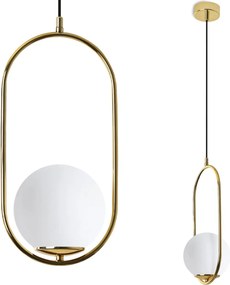 Závesné svietidlo Florence, 1x biele sklenené tienidlo, g, U