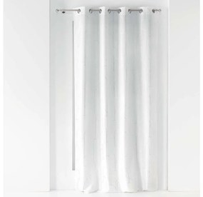 Krásny jemný biely hotový záves so strieborným vzorom 140 x 260 cm