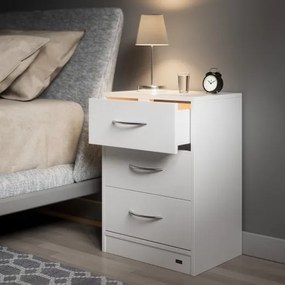 InternetovaZahrada Nočný stolík Eloise 54x39x28cm - LED biely