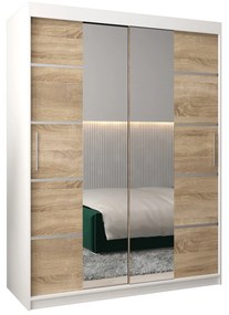 Šatníková skriňa 150 cm Verika 4 150 (biela + dub sonoma). Akcia -16%. Vlastná spoľahlivá doprava až k Vám domov. 1064278