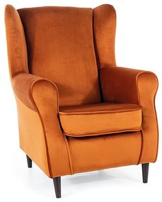 Kreslo Baron Velvet, oranžová / čierna