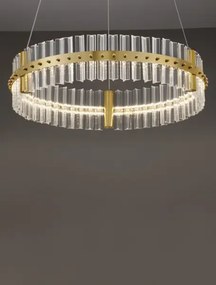 LED stmievateľný platinum zlatý moderný luster Kezo-60