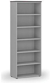 Kancelársky regál PRIMO GRAY, 800 x 420 x 2128 mm, sivá/wenge