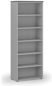 Kancelársky regál PRIMO GRAY, 800 x 420 x 2128 mm, sivá/wenge