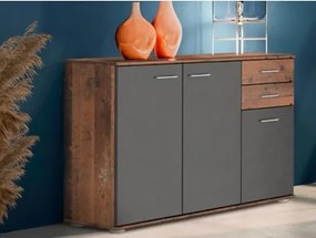 Komoda so zásuvkami Mike, vintage optika dreva%