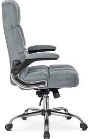 Vintino kancelárska otočná stolička JACOB s chrómovými nohami sivá