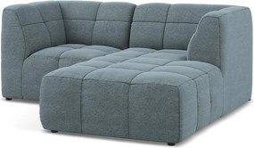 Modrá rohová pohovka z textílie buklé (pravý roh/s leňoškou) Aloha – Makamii