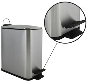 Nášľapný oceľový odpadkový kôš v matne striebornej farbe 5 l Erik – Spirella