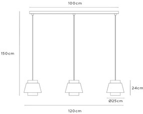 Lucide 21435/03/38 - Luster na lanku TRIBUTE 3xE27/40W/230V krémová