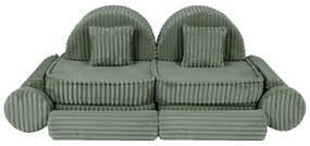 MeowBaby® Churros detská pohovka Max, Olive Sage Green