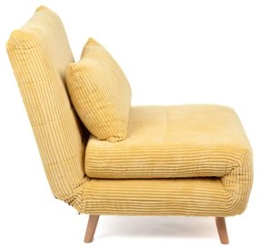 Pohovka SOLACE rozkladacia, menšestrová horčicová 871646