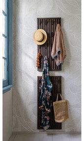 Tmavohnedý vešiakový panel z dubového dreva 46x100x8 cm Parco – Spinder Design