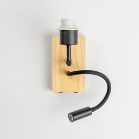 Brilagi - LED Nástenná lampa NUBILA WOOD 1xE27/25W/230V + LED/3W dub/červená