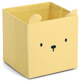 Úložné boxy na hračky, štvorcový tvar MUŠELÍN, žltá, 28x28x28