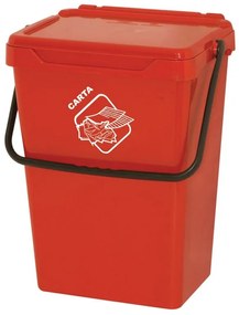 Plastový odpadkový kôš na triedenie odpadu, červený, 35 l