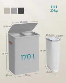 Kôš na bielizeň Daisy Grey 2x85l