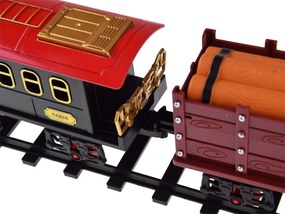 Vláčik s koľajami s lokomotívou a piatimi vagónmi RC0629