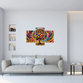 Obraz – Farebný strom s jablkami (90x60 cm)