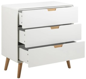 Komoda Lowell 80 cm bílá/dub přírodní