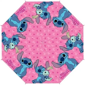 Dievčenský skladací dáždnik Lilo &amp; Stitch - priemer roztiahnutého dáždnika 90 cm, zložený 24 x 5,5 cm