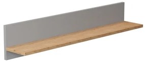 Nástenná polica DENVER 100 cm sivá/dub hickory