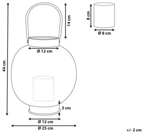 Kovový lampáš na sviečku 30 cm zlatý LANTAU Beliani