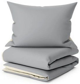 Bavlnené obliečky MONOCHROMATIC krémovo-sivé Rozmer obliečky: 70 x 90 cm | 140 x 200 cm