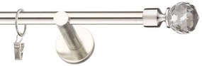 Dekorstudio Niklová jednoradová garniža CRYSTAL 19mm Dĺžka: 180cm, Typ uchytenia: Držiak modern, Typ príslušenstva: Krúžky tiché so štipcami