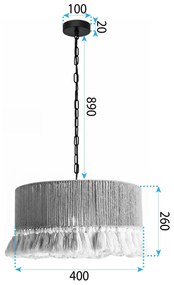 Toolight Toolight, stropné svietidlo 40cm, 1xE27, APP1735-1CP, čierna-hnedá, OSW-05121