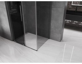 Mexen Velar L, sprchový kút s posuvnými dverami 110 x 100 cm, 8mm šedé sklo, grafit brúsený, 871-110-100-43-66