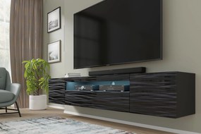 TV stolík/skrinka Aurora 200 (sahara čierna) (s LED osvetlením). Akcia -20%. Vlastná spoľahlivá doprava až k Vám domov. 1124868