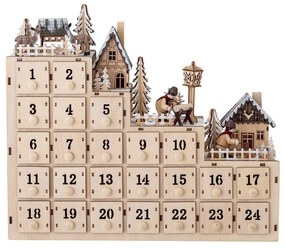 Bloomingville Adventný kalendár Richie, 38x33 cm, preglejka
