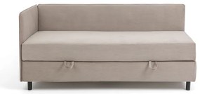 Čalúnená jednolôžková posteľ taupe s úložným priestorom s matracom 120x200 cm Avela – Bonami Selection