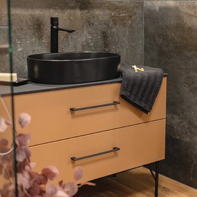 Laveo Desna, umývadlo na dosku 500x350x120 mm, čierna matná, LAV-VUD_B250